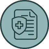 icon of contract with cross/shield badge